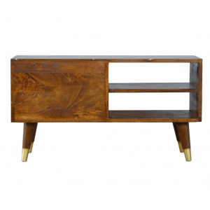 Nordic TV Stand Mid Century Vintage Media Solid Wood Cabinet Unit - Image 5