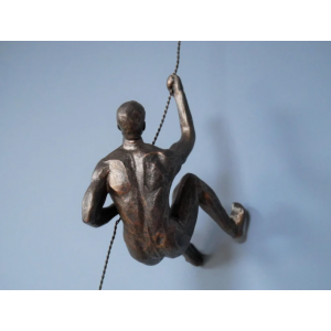 Abseiling Climber Man Large Industrial Wall Hanging Resin Sculpture Home Art Decor - Image 3