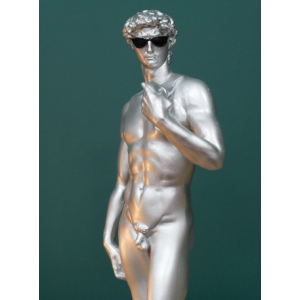 Silver Cool Dave Statue Resin Ornament Home Art Decor Man Sculpture - Image 3