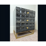 Rustic Bedside Table Vintage Industrial Style Storage 3 Drawers Nightstand