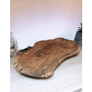 Rustic Fruit Bowl Solid Teak Root Wood Large Snacks Food Organiser - Image 4