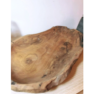 Rustic Fruit Bowl Solid Teak Root Wood Large Snacks Food Organiser - Image 8