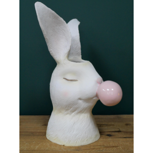 Resin Flower Vase Bunny Bubblegum Small White Retro Pink Gum Plant Pot - Image 3