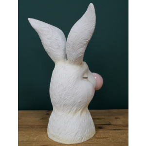 Resin Flower Vase Bunny Bubblegum Small White Retro Pink Gum Plant Pot - Image 4