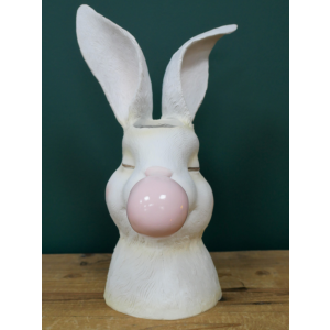Resin Flower Vase Bunny Bubblegum Small White Retro Pink Gum Plant Pot - Image 6