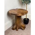 Rustic Side Table Solid Teak Root Wood Recycled Vintage Coffee Plant Lamp Stand