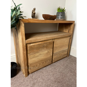 Rustic Side Cabinet Vintage Industrial Style TV Stand Storage Sideboard Solid Wood Media - Image 3