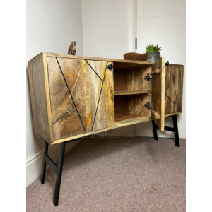 Industrial Storage Sideboard Retro Vintage Style Cupboard Large Side Cabinet Console Table - Image 2