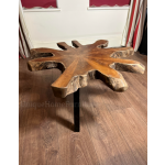 Rustic Coffee Table Solid Teak Tree Root Wood Side End Industrial Vintage Style Metal Furniture