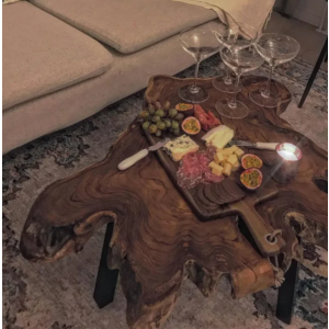 Rustic Coffee Table Solid Teak Tree Root Wood Side End Industrial Vintage Style Metal Furniture - Image 4