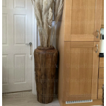Large Rustic Vase Tall Decoration Furniture Solid Wood Vintage Floor Standing