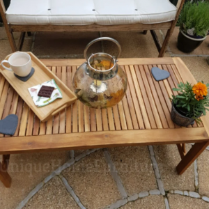 Garden Coffee Table Large Rustic Solid Wood Outdoor Patio Lounge Dining Furniture Unit - Image 3