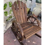Garden Rocking Chair Rustic Wooden Seat Adirondack Outdoor Patio Sun Lounger