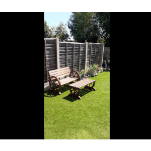 Rustic Garden Bench Outdoor Patio Furniture 2 Seater Park Seat Wooden Deck Chair - Image 3