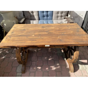 Rustic Wooden Dining Table Vintage Style Outdoor Deck Garden Patio Furniture