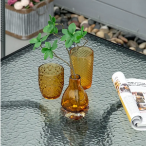 Square Garden Dining Table Metal Coffee Side Patio Furniture Outdoor Glass Bistro Cafe Shop - Image 3