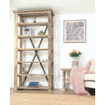 Tall Rustic Bookcase Large Solid Wood Display Cabinet Farmhouse Furniture