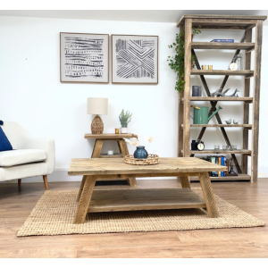 Tall Rustic Bookcase Large Solid Wood Display Cabinet Farmhouse Furniture - Image 3