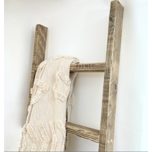 Tall Ladder Shelf Solid Wood Display Rustic Side Cabinet Farmhouse Bookcase - Image 4