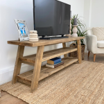 Rustic TV Stand Solid Wood Media Cabinet Farmhouse Shelf Unit