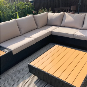 Luxury Garden Furniture Large Corner Sofa Set Lounge Rattan Patio Table Couch - Image 4