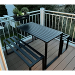 Industrial Garden Bar Set Metal Dining Table 2 Bench/chairs Pub Patio Furniture