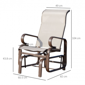 Metal Garden Armchair Glider Swing Chair Patio Rocking Seat Outdoor Pool Deck - Image 2