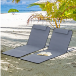 Garden Sun Lounger Set 2 Lawn Day Bed Folding Portable Adjustable Reclining Mat