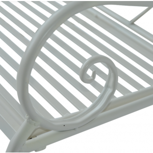 Garden Rocking Bench Metal White Furniture Love Seat Patio White Swing Chair - Image 4