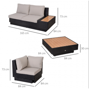 Luxury Garden Furniture Large Corner Sofa Set Lounge Rattan Patio Table Couch - Image 5
