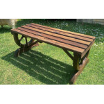 Rustic Garden Bench Outdoor Patio Furniture 2 Seater Park Seat Wooden Deck Chair