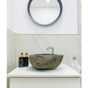 Stone Sink Basin Natural Bathroom Washroom Single Round Oval Washing Bowl (Large Size) - Image 7