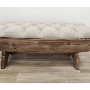 Rustic Storage Bench Fabric Window Seat Blanket Trunk Chest Box - Image 4