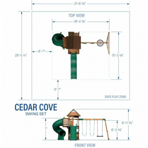 Kids Garden Playhouse Outdoor Children Playcentre Large Tree House Swing Set - Image 6