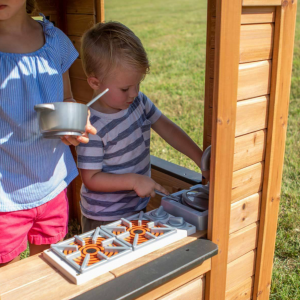 Wooden Wendy House Kids Garden Playhouse Outdoor Children Cottage Kitchen Play - Image 3