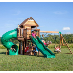 Kids Garden Playhouse Outdoor Children Playcentre Large Tree House Swing Set