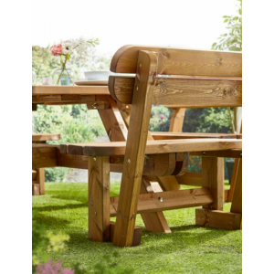 8 Seater Garden Furniture Large Dining Set Rustic Pub Table Wooden Picnic Bench - Image 4