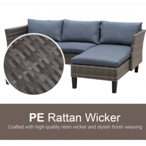 Conservatory Rattan Furniture Lounge Corner Sofa Set Garden Patio Glass Table - Image 3