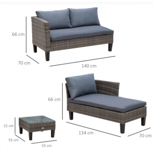 Conservatory Rattan Furniture Lounge Corner Sofa Set Garden Patio Glass Table - Image 6