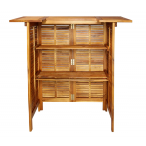 Garden Bar Table Solid Wood Furniture Tall Outdoor Patio Wooden Dining Storage - Image 5