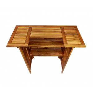 Garden Bar Table Solid Wood Furniture Tall Outdoor Patio Wooden Dining Storage - Image 7
