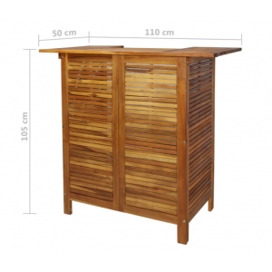 Garden Bar Table Solid Wood Furniture Tall Outdoor Patio Wooden Dining Storage - Image 9