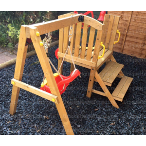 Wooden Toddler Playground Outdoor Swing Set Kids Baby Playcentre Garden Slide - Image 3