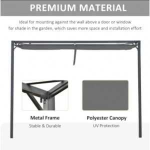 Wall Mounted Pergola Outdoor Shelter Retractable Lean To Patio Gazebo Canopy - Image 4