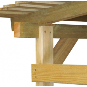 Wooden BBQ Shelter Solid Wood Canopy Garden Barbecue Roof Tools Storage Log Shed - Image 2