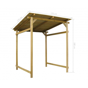 Wooden BBQ Shelter Solid Wood Canopy Garden Barbecue Roof Tools Storage Log Shed - Image 3