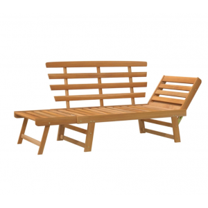Wooden Garden Sofa Bed Outdoor Patio Furniture Seater Folding Bench Sun Lounger - Image 4