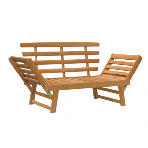 Wooden Garden Sofa Bed Outdoor Patio Furniture Seater Folding Bench Sun Lounger - Image 5