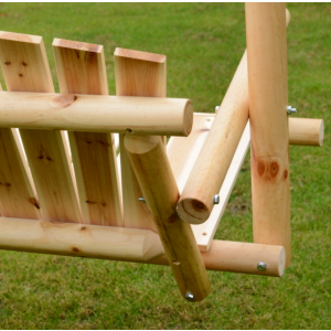 Rustic Swing Bench Outdoor Patio Furniture 2 Seater Wooden Rocking Chair Seat - Image 3