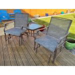 Rocking Bistro Set Outdoor Garden Furniture Glider Armchair Table Metal Patio